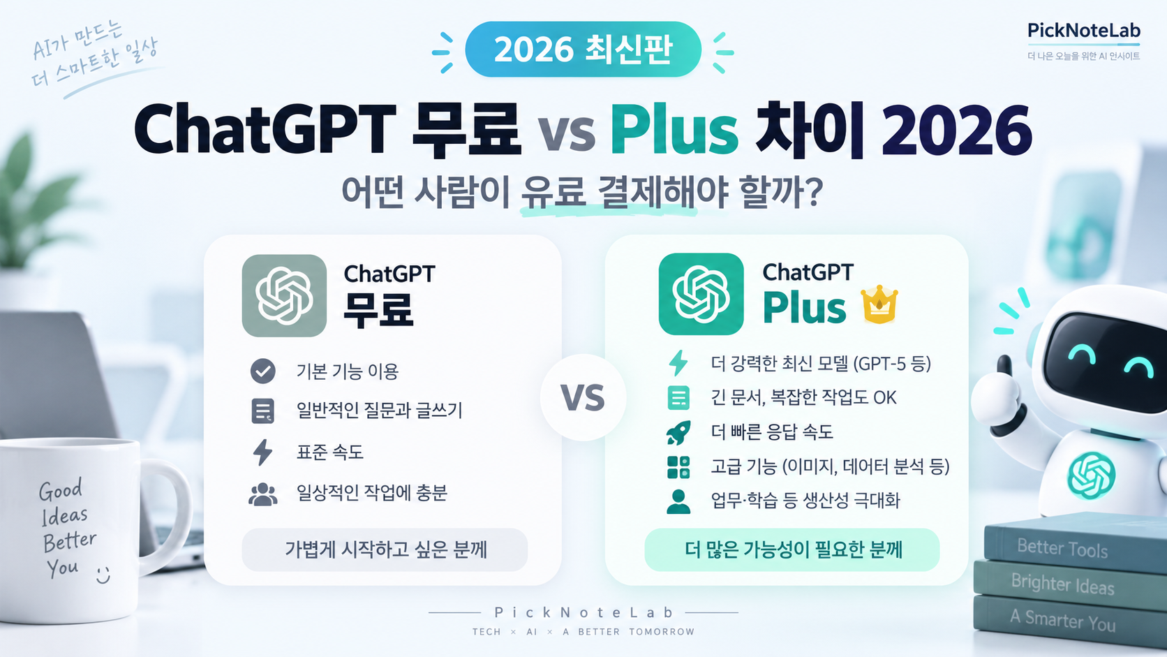 ChatGPT 무료 vs Plus 차이 2026.         : 어떤 사람이 유료 결제해야 할까?
