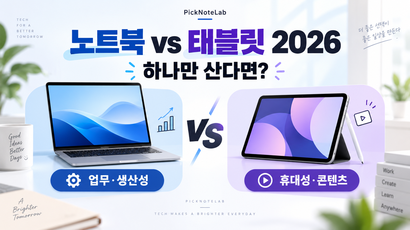 노트북 vs 태블릿 2026.                                  : 하나만 산다면 어떤 사람이 무엇을 사야 할까?